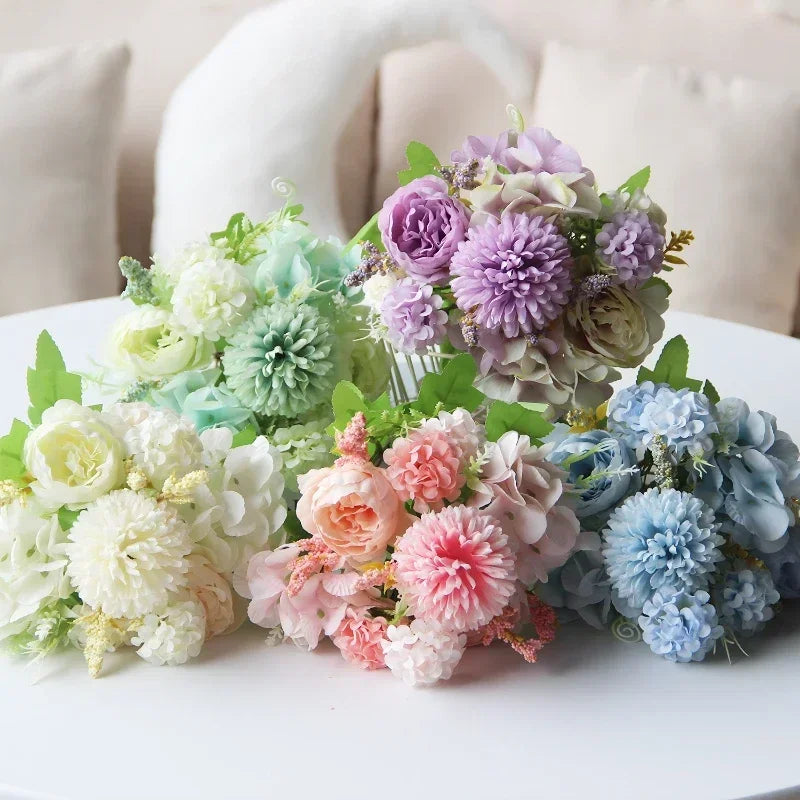 Bouquet of artificial peonies hortensias for festive decoration - view 4