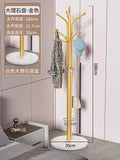Freestanding Marble Metal Coat Rack, 3 Storage Shelves, 9 Hooks, Hall Tree for Coats, Hats, Bags, Entryway Organizer - 35cm Chassis