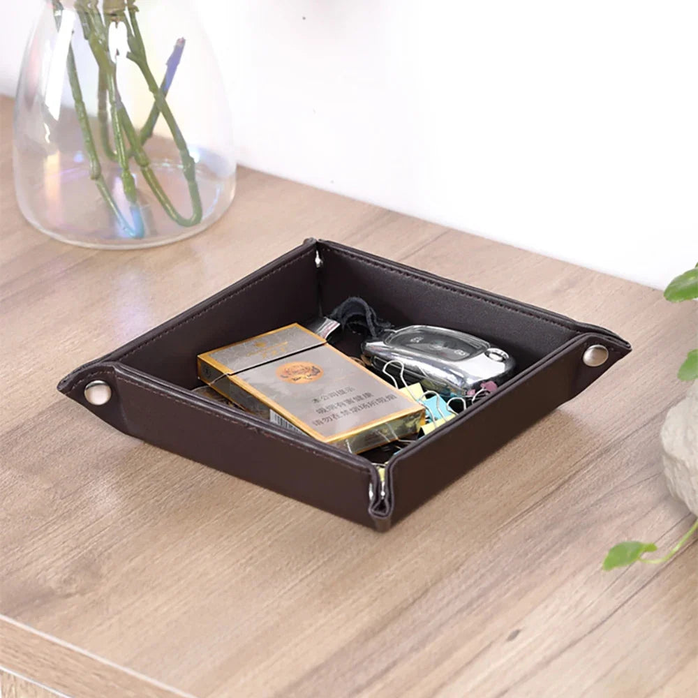 Leather storage tray with 5 practical compartments - view 6