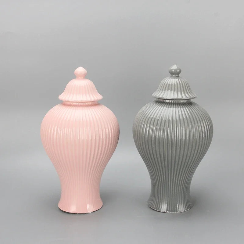 Ceramic decorative pot for tea and ginger with lid - view 2