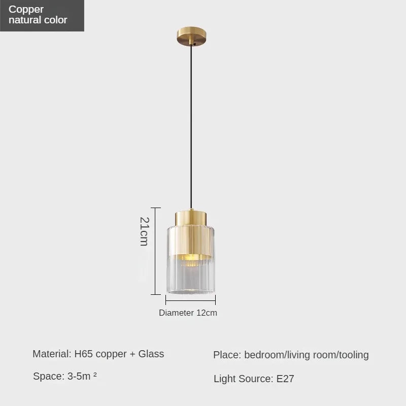 Modern copper pendant light for elegant interior decoration - Gold-D 12cm / Warm White