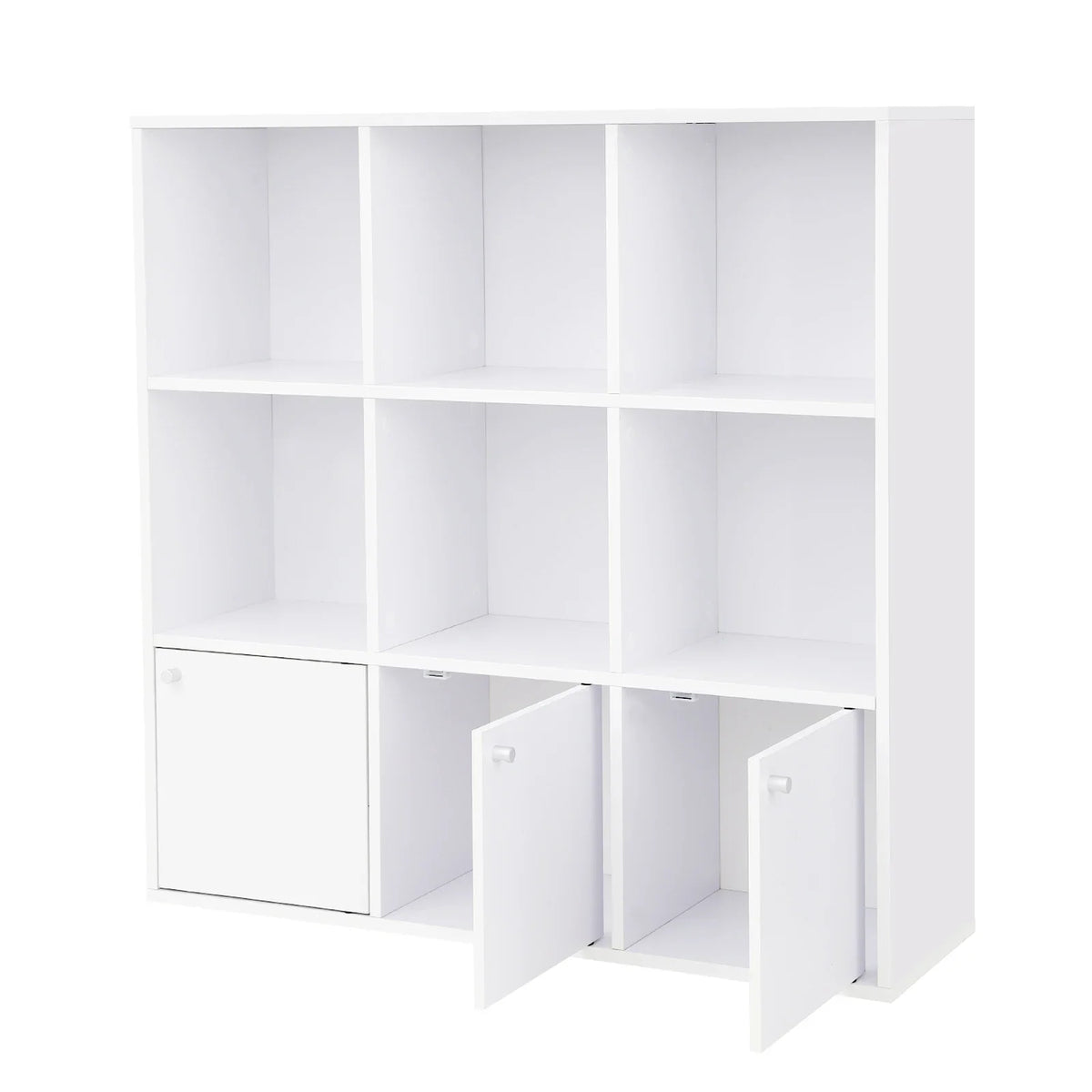 VASAGLE Bookshelf for Home Office, 9-Cube Bookcase Display Shelf, Freestanding Cube Unit Storage Rack with 3 Bottom Cabinets - view 3