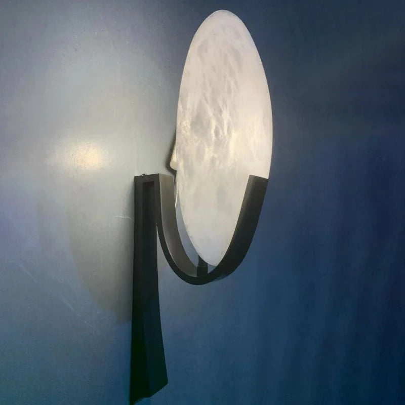 Nordic wall sconce in copper and marble modern design to led - view 5