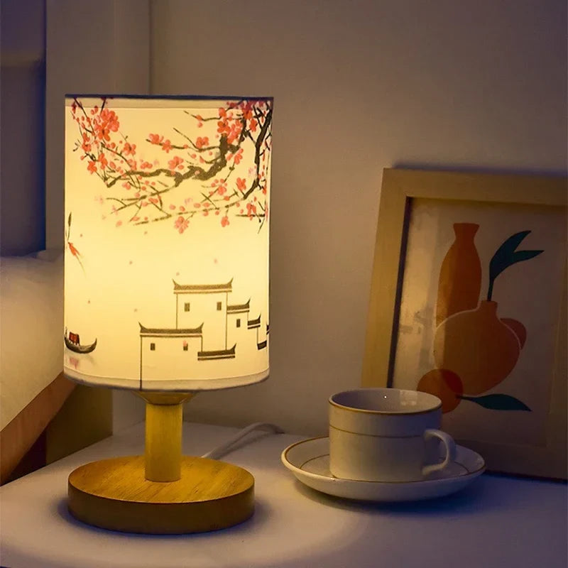 Table lamp led flower plum tree Chinese design for soft atmosphere - view 3