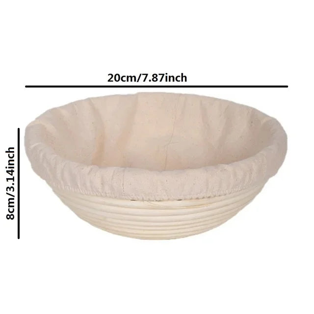 Rattan bread basket for cooking and fermentation - Round 20x8cm