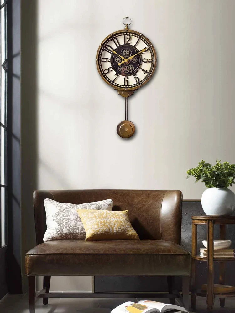 Silent American style retro wall clock decorative gift - view 2