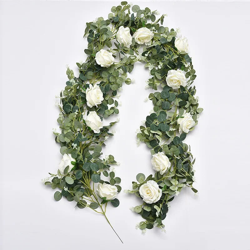 Artificial decorative plants vines and eucalyptus - TeMi Milky White