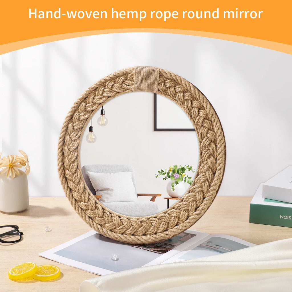 Decorative mirror hand woven Nordic for creative decoration - view 5