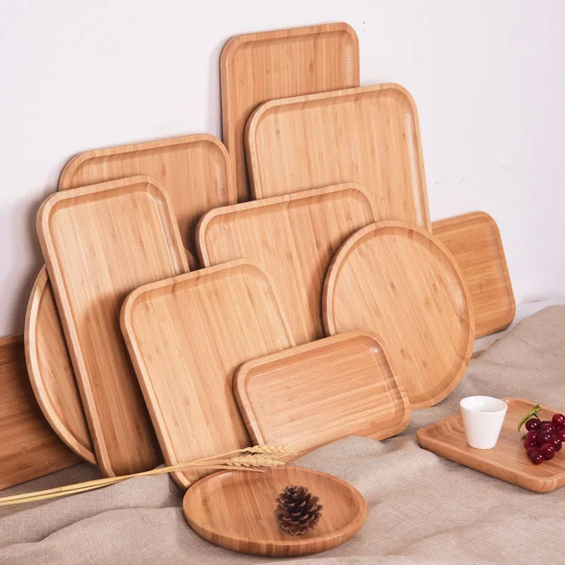 Wood Beech Plate Fruit Plate Oval Pallet trays decorative Candy Rectangular Dessert Dinner Tableware Tray, Kitchen Accessories - view 2