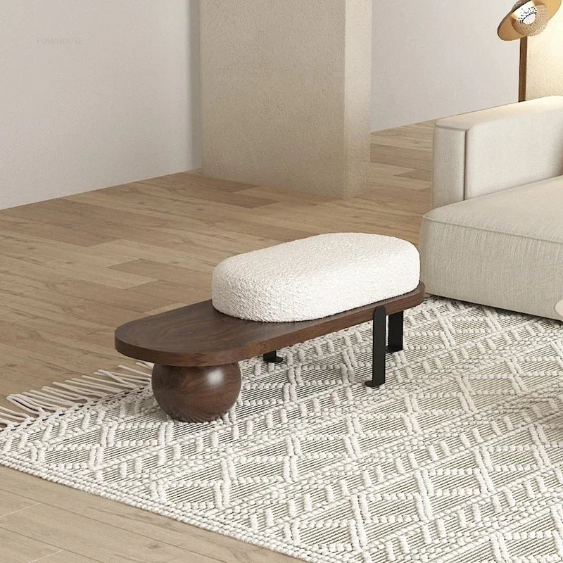 Multifunctional solid wood bench for elegant interior - 100cm-Walnut
