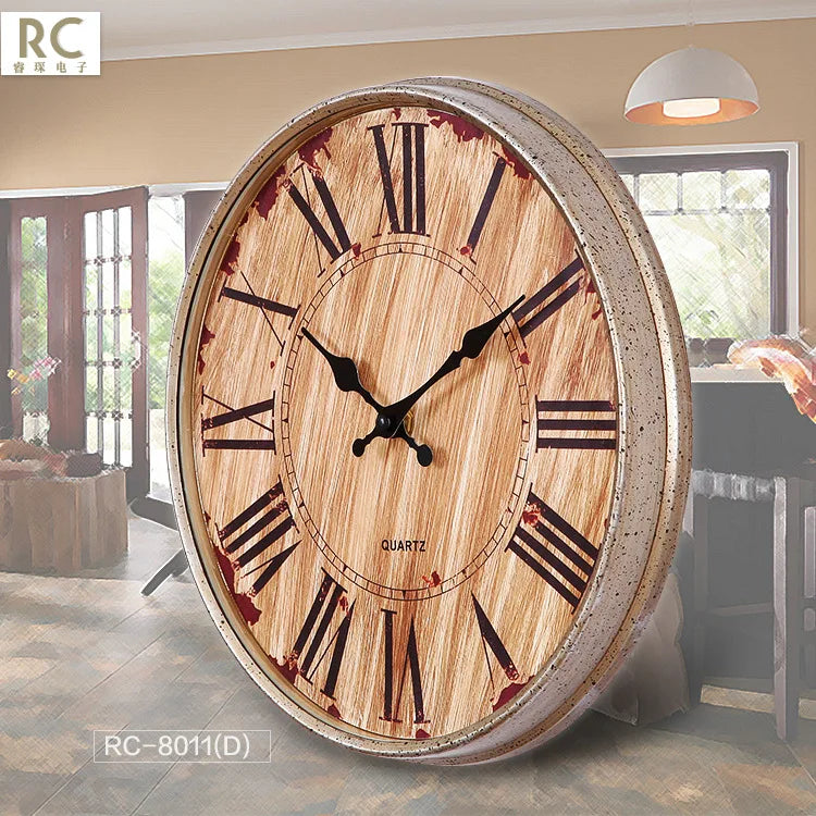 Silent shabbaby chic retro wall clock for interior decoration - view 4