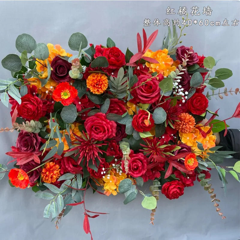 Artificial Hortensia Flower in Plastic for Weddings and Parties - C Red