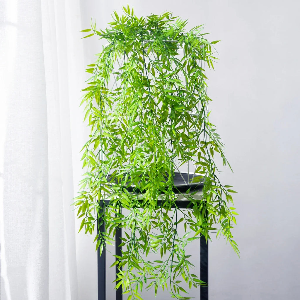 Plastic hanging plants for interior and exterior decoration