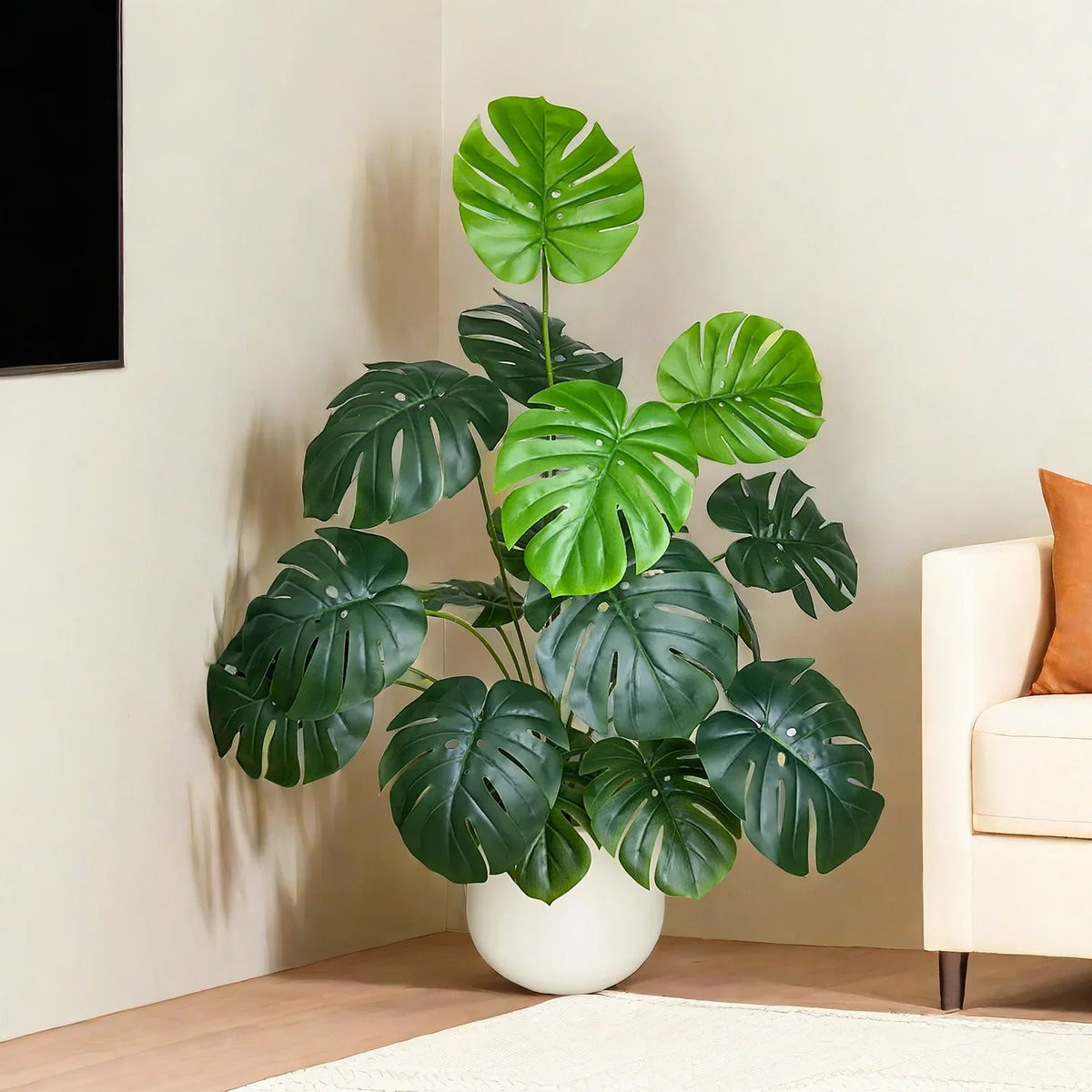 Realistic artificial monstera plant for interior decoration - view 4