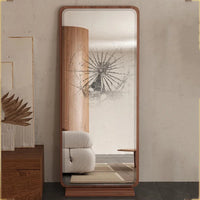 Vintage rectangular wooden mirror for interior decoration