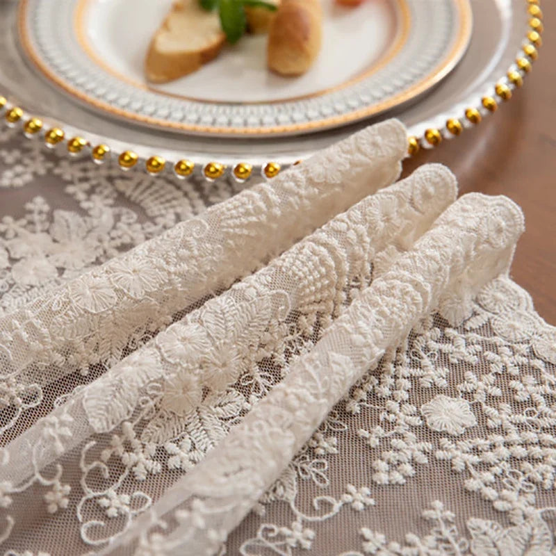 Vintage floral lace bohemian table runner - view 6