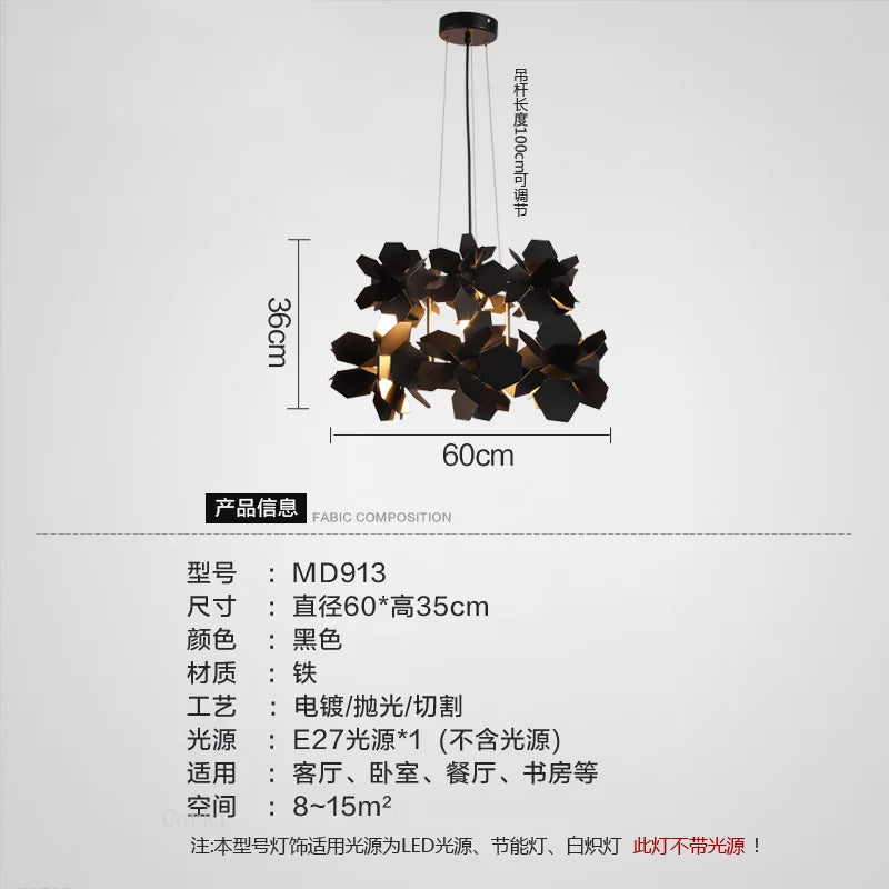 Modern led chandelier in iron for interior decoration - view 4