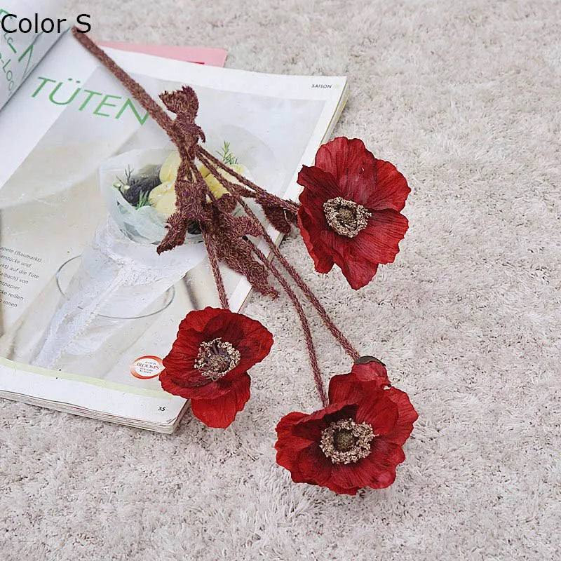 New garden decor artificial poppy flowers for party - S