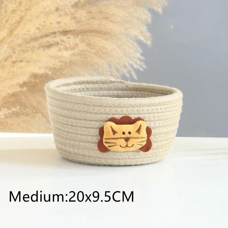 Woven storage basket for toys and various objects - Khaki M