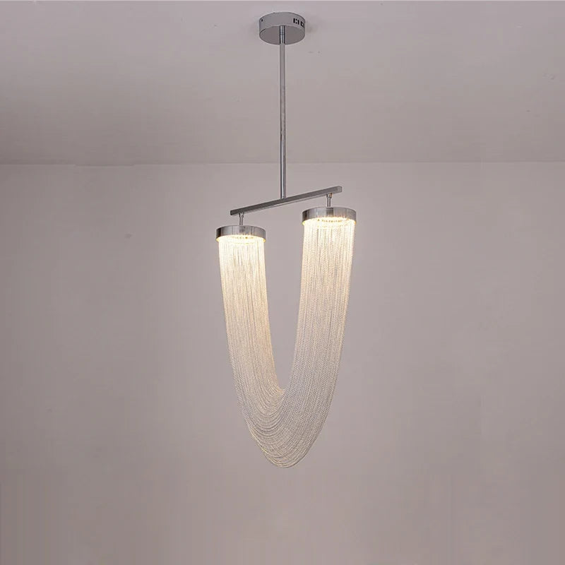 Chandelier art decorative led dimmable in gold-gold aluminum modern elegant design - view 3