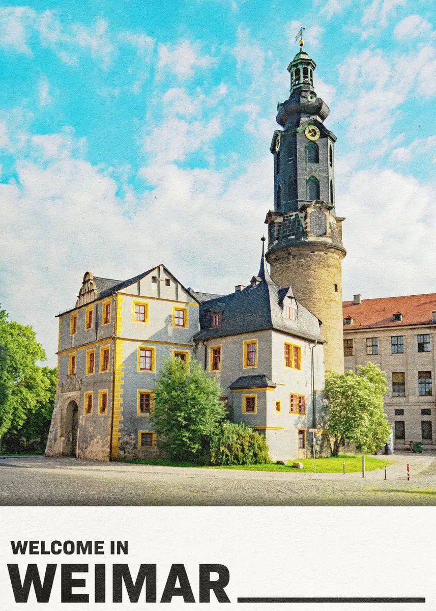 Decorative poster of German cities in painting on canvas - 40X50cm Unframed / 9