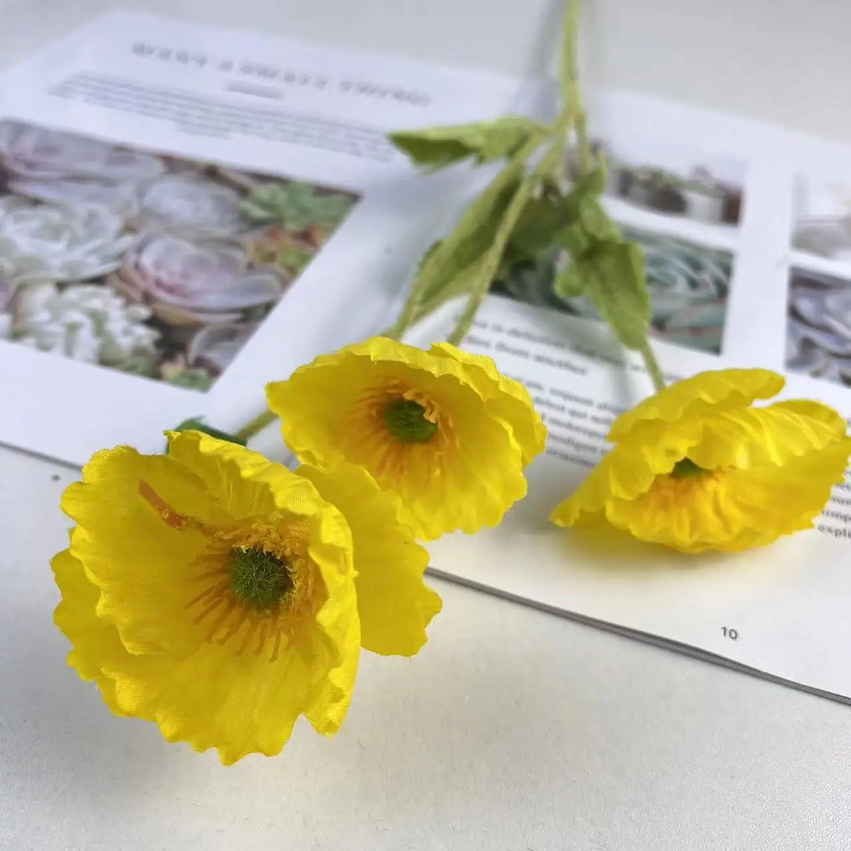 Bouquet of artificial silk flowers for various decorations - Yellow