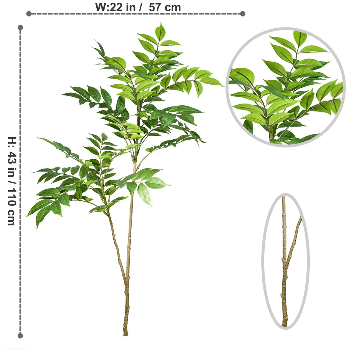 Artificial plants large fake branches for outdoor interior decoration - CZ-296-110CM / 1 piece