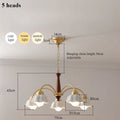 Modern chandelier in ceramic flower for contemporary interior - 5 Heads / Warm Light 3000K