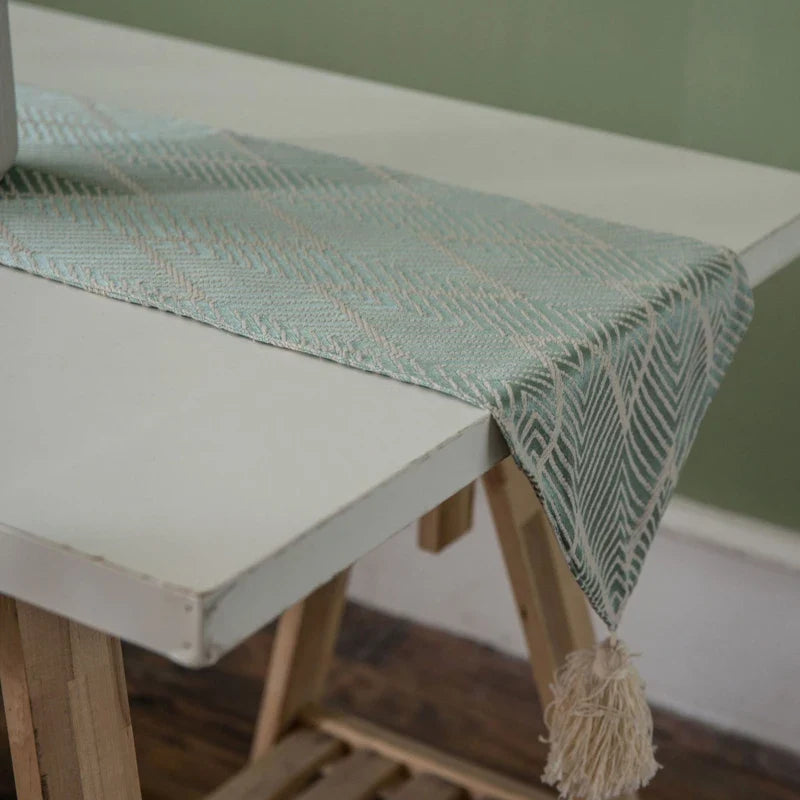 Embroidered table runner geometrical patterns bohemian style - view 2