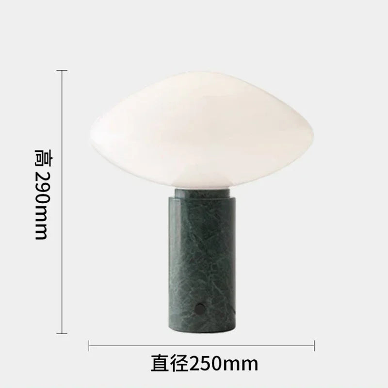 Marble table lamp with Danish design glass ball - UK Plug / White Light / Diameter 25cm
