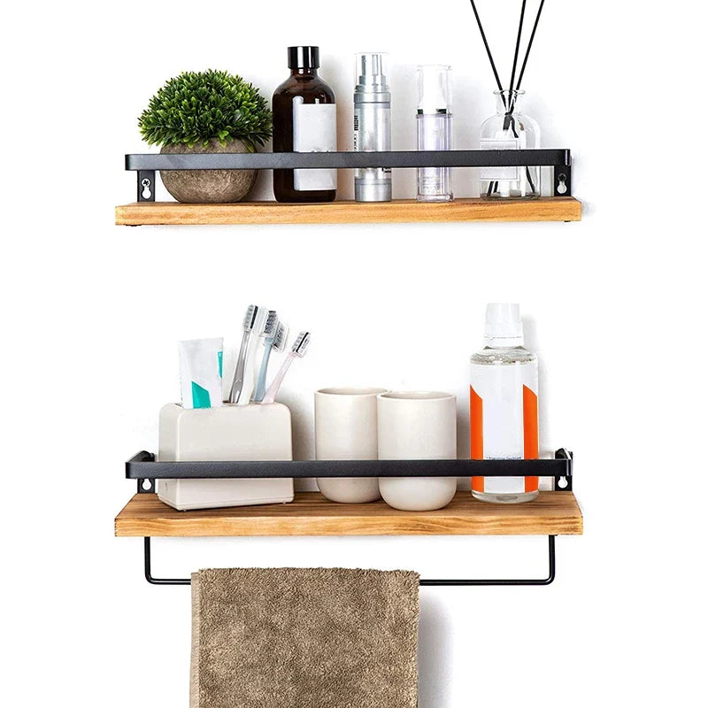 ABGH-Antique Floating Wall Shelves Floating Wall Shelves Wooden Floating Shelves-Kitchen, Bathroom And Bedroom Decorative Storag - view 5