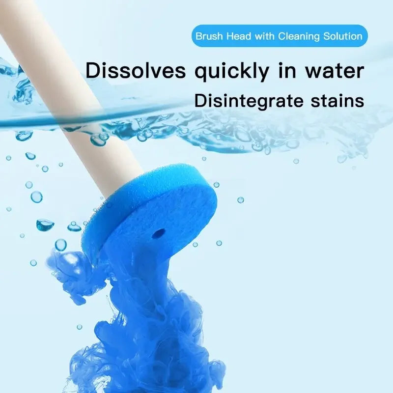 Disposable cleaning brush with long handle and replaceable head - view 4