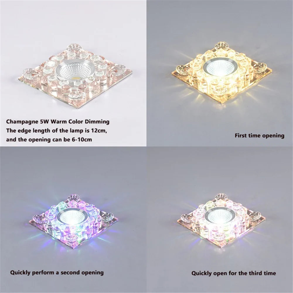 Led square crystal rgb ceiling for varied interior decoration - R