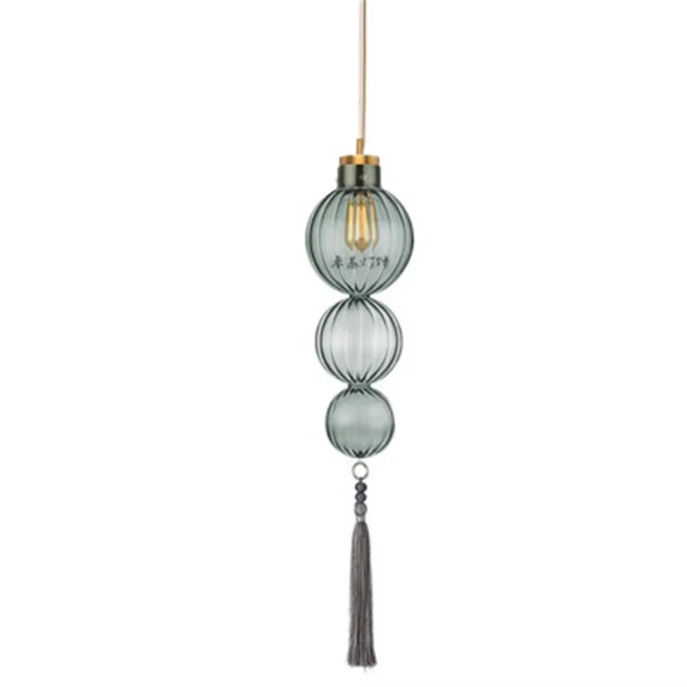 Chinese style tinted glass pendant light for interior decoration - C suspendu