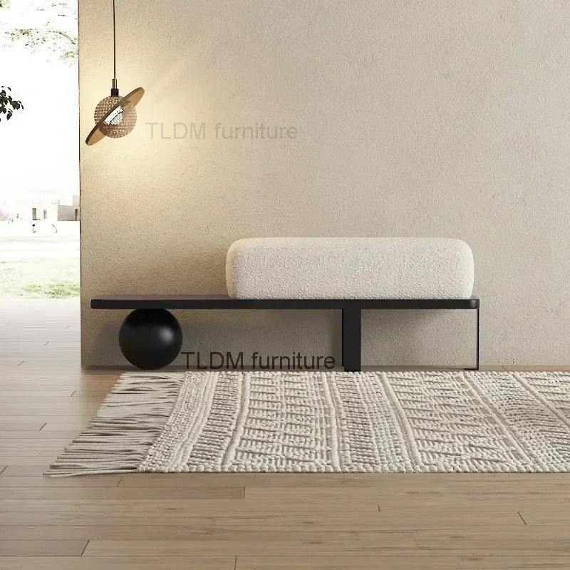 Ottoman in Nordic wood simple design for various spaces