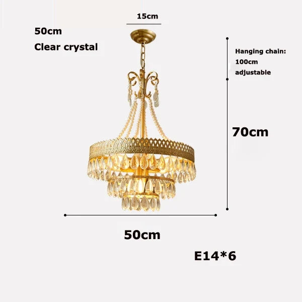 Crystal led chandelier pink tear shape 2024 elegant modern light - Dimmable / 50cm clear