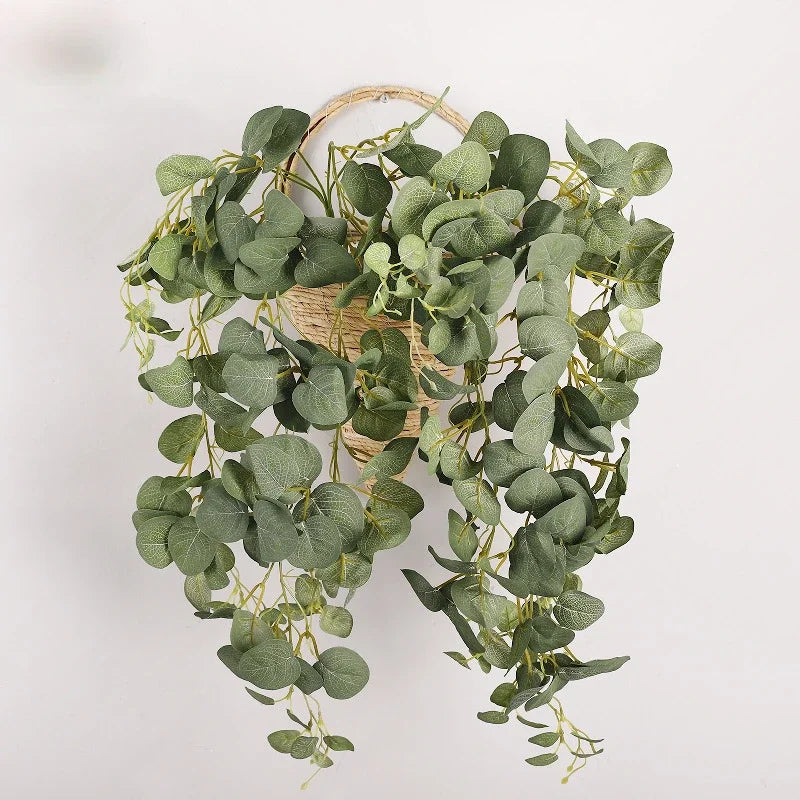 Wall decoration in eucalyptus leaves for indoor spaces - view 2