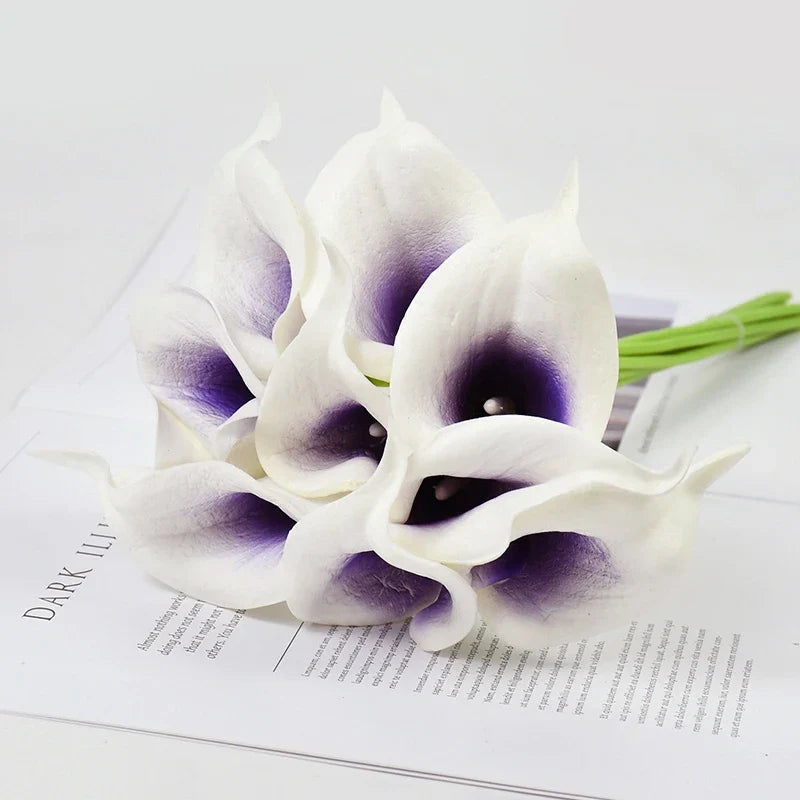 Lot of artificial flowers lys calla for wedding and decoration - F / 5 Pieces