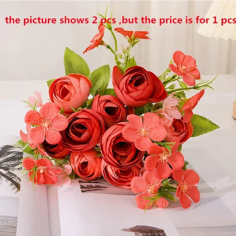 Bouquet of artificial silk flowers for interior decoration - Orange