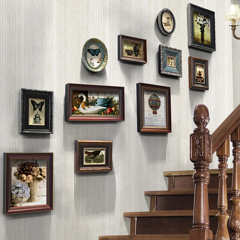 Retro wooden photo frame for interior decoration - S