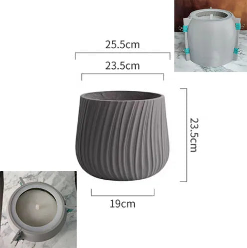 Silicone Mold for Concrete Planters in Plum, Khaki or Gray - Dark Khaki