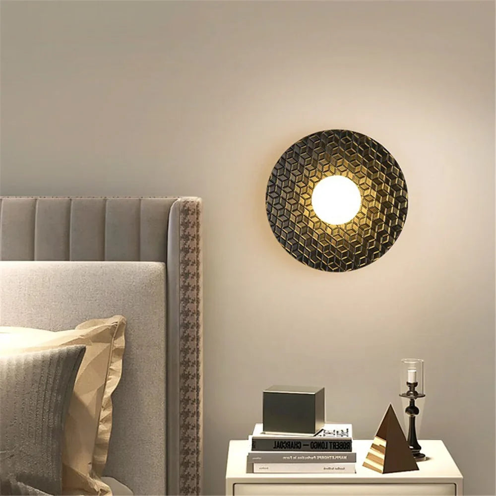 LED wall sconce round in decorative Nordic metal for modern interior - view 4