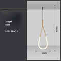Art decoration chandelier in black metal with led lighting - 1 light Gold A / White light