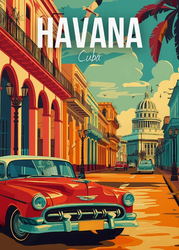 Travel poster for barcelone budapest the havan and London - 20X30cm Unframed / 3