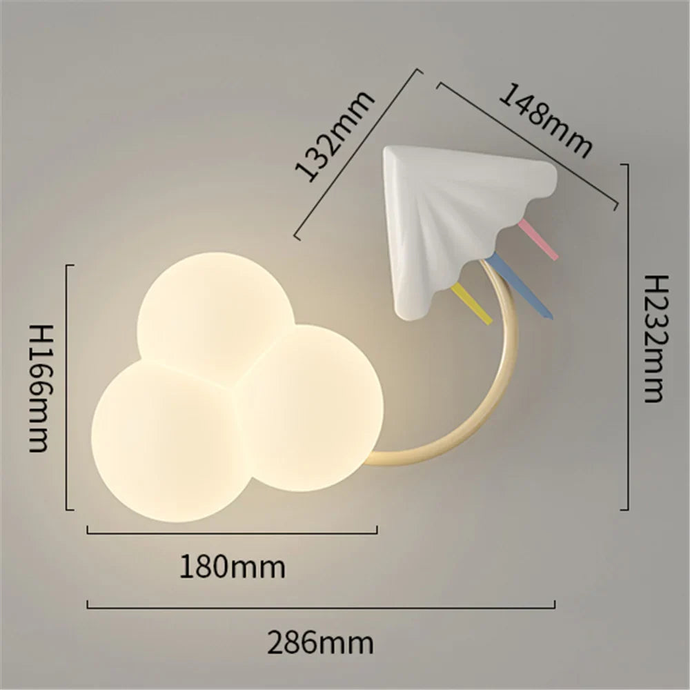 LED wall sconce for decorative and playful children - D / 3 Color Light