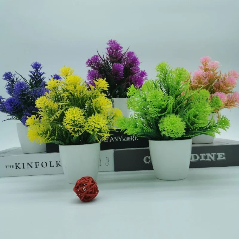 Artificial plants bonsai pot decorative grass for office and garden