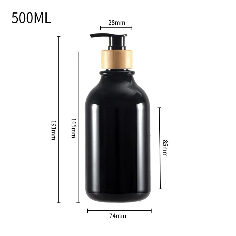 Portable soap dispenser bottle with pump - Glossy Black - 500ml