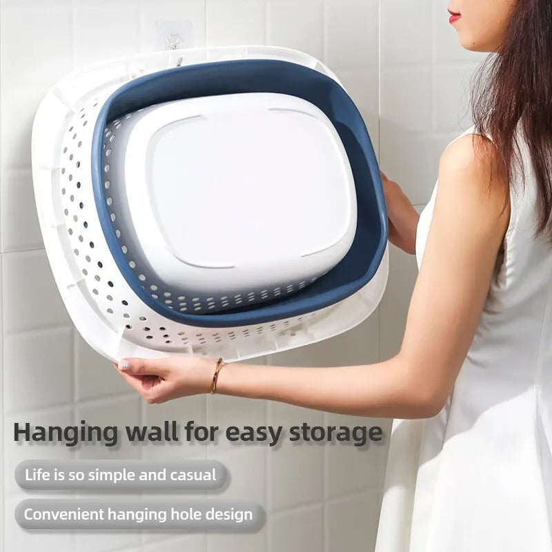 Plastic foldable linen basket for home storage - view 4