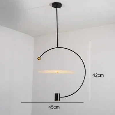Minimalist Nordic acrylic chandelier for modern decoration - B-Black-D45cm / 220V / Cool Light 6000K