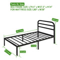 DDPNKL Heavy Duty Metal Bed Frame with Headboard, 3500 lbs Max Weight Capacity Metal Platform, Easy Assembly Mattress Foundation - Twin XL